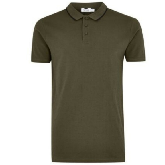5/$100 Men's Green Topman Polo - Picture 3 of 5